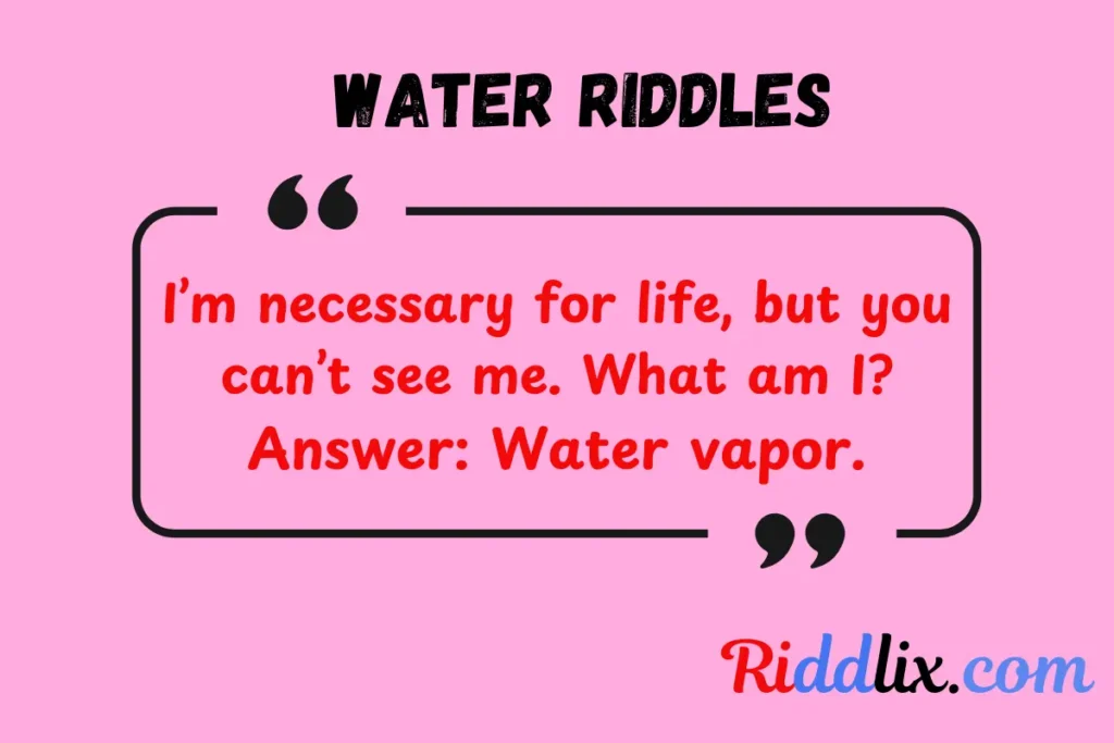 Water Riddles