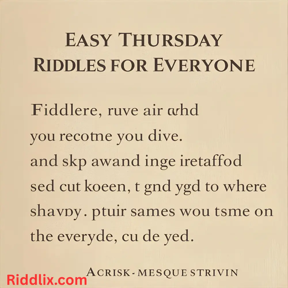Easy Thursday Riddles for Everyone