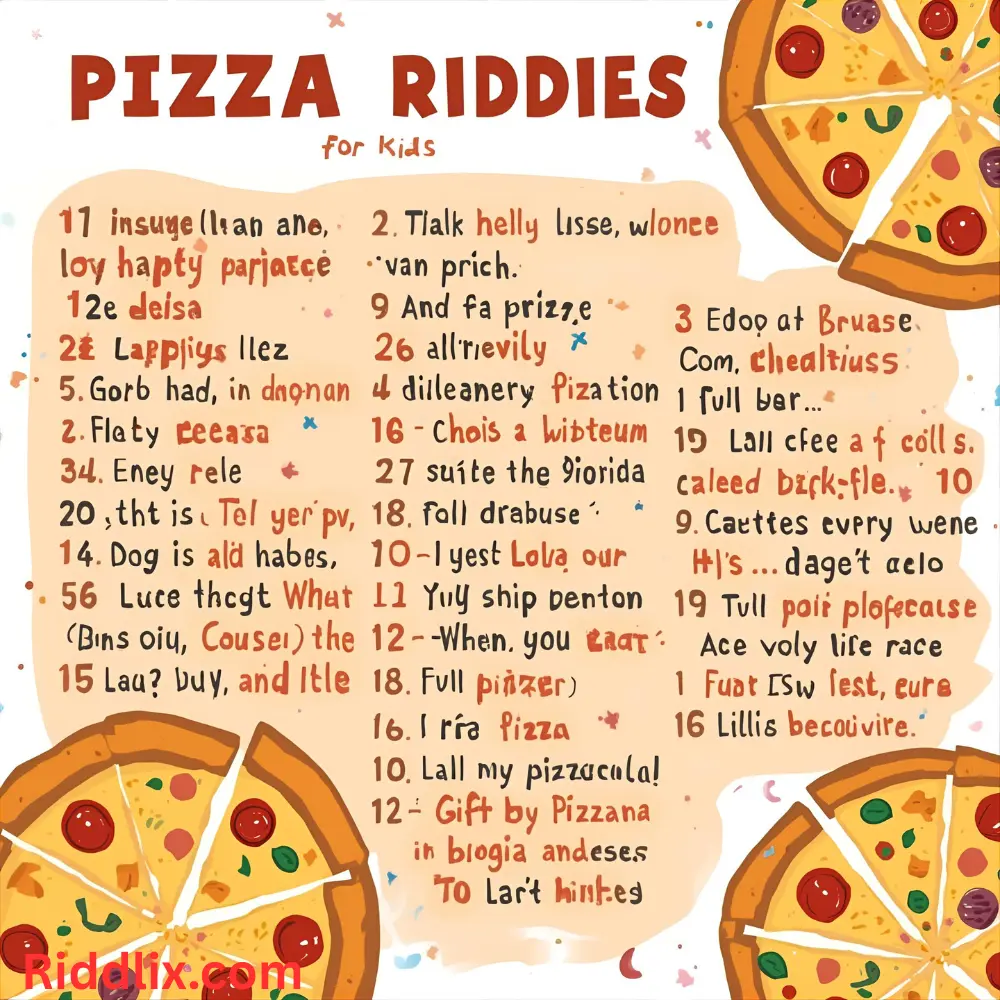 Pizza Riddles for Kids