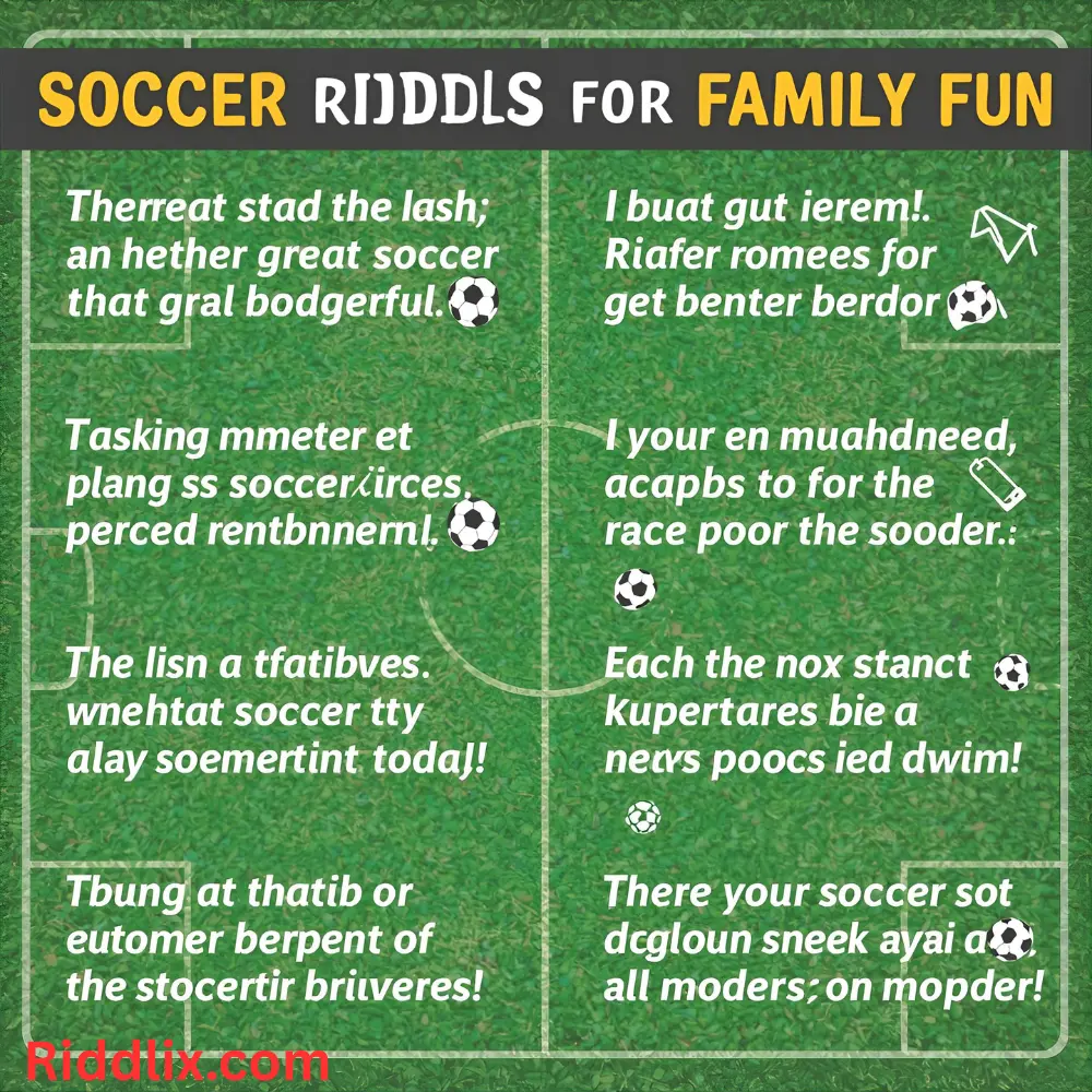 Soccer Riddles for Family Fun